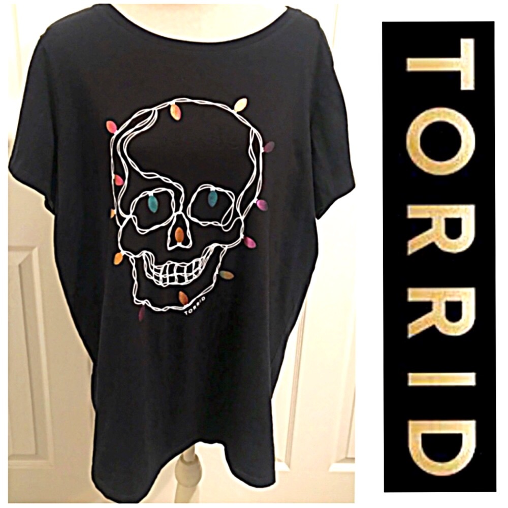 Torrid, New Skull With Lights, Black Tee Shirt